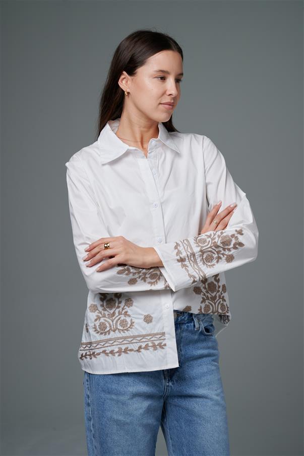 Camisa Vizantina Poplin Bordada